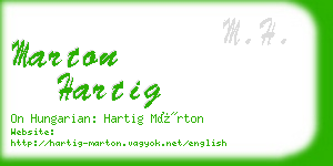 marton hartig business card